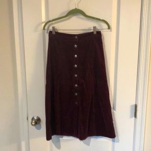 Zara Corduroy A-Line Skirt
